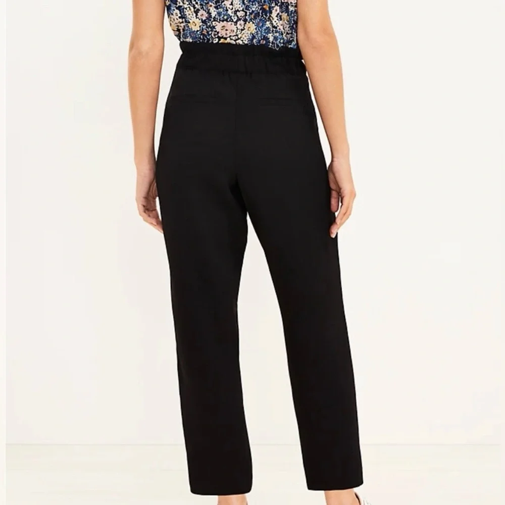 LOFT PULL ON ANKLE LENGTH PANTS TIE WAIST IN BLACK SIZE MEDIUM - Picture 3 of 13